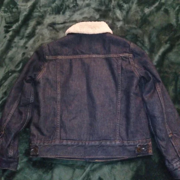 GAP Denim Sherpa Icon Jean Jacket Boys Sz M / 8 - Picture 3 of 14